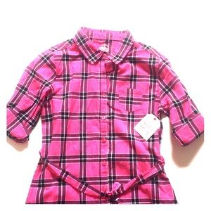 FADED GLORY L 10/12 girl button down shirt dress